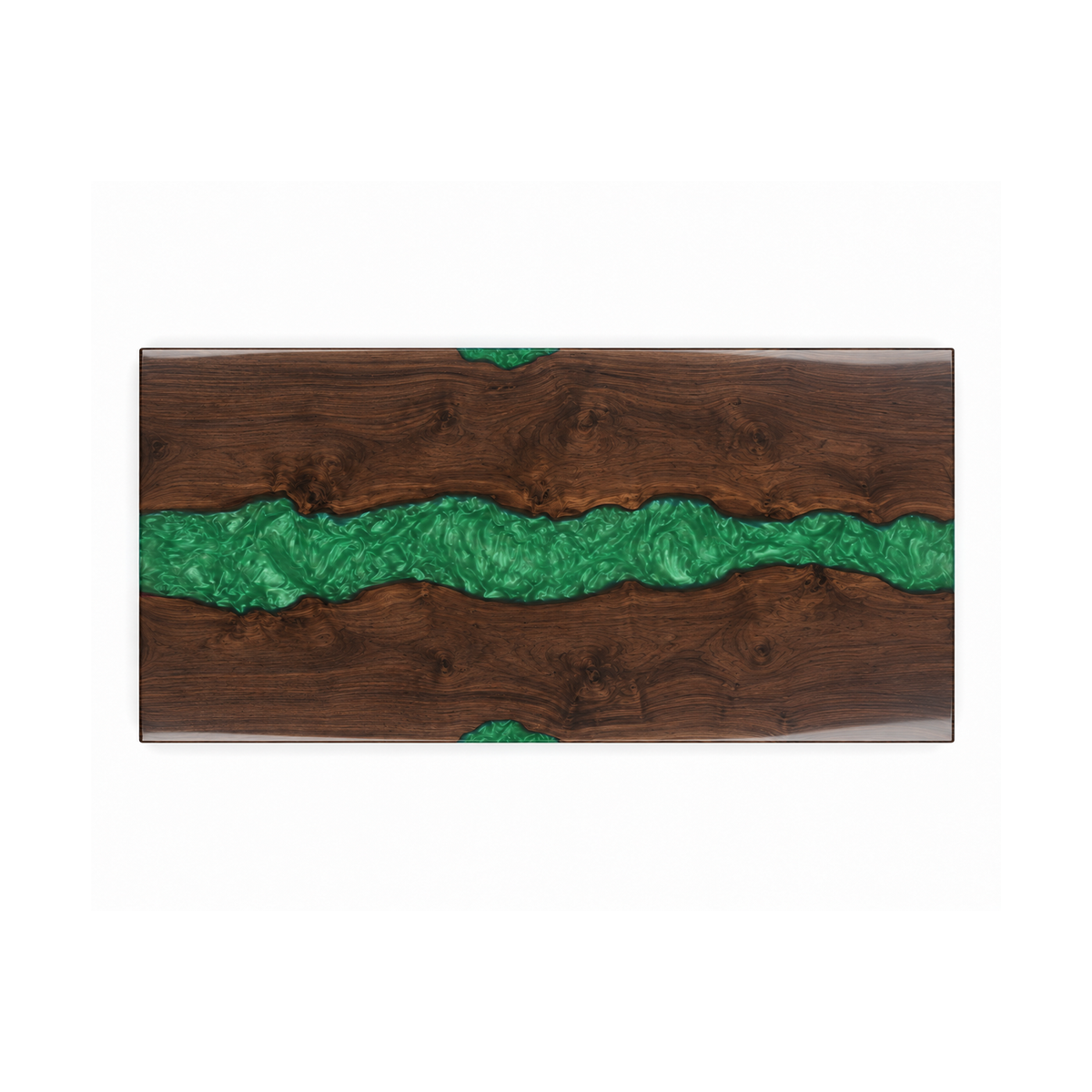 Black Walnut with Swirl Green Epoxy Resin Conference Table