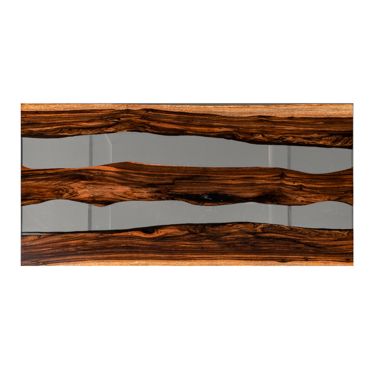 Black Walnut Wood Rectangle Epoxy Resin Dining Table