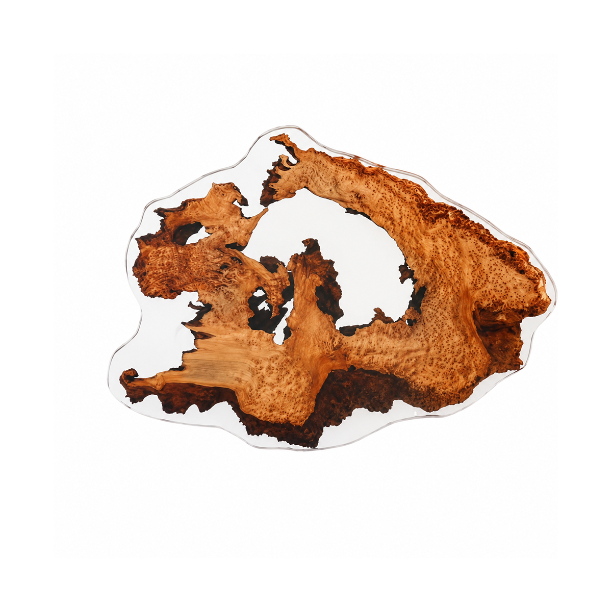 Cunninghamia Wood Clear Epoxy Resin Coffee Table