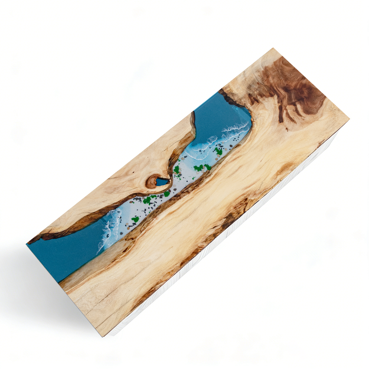 Walnut Wood River Rectangle Resin Countertop