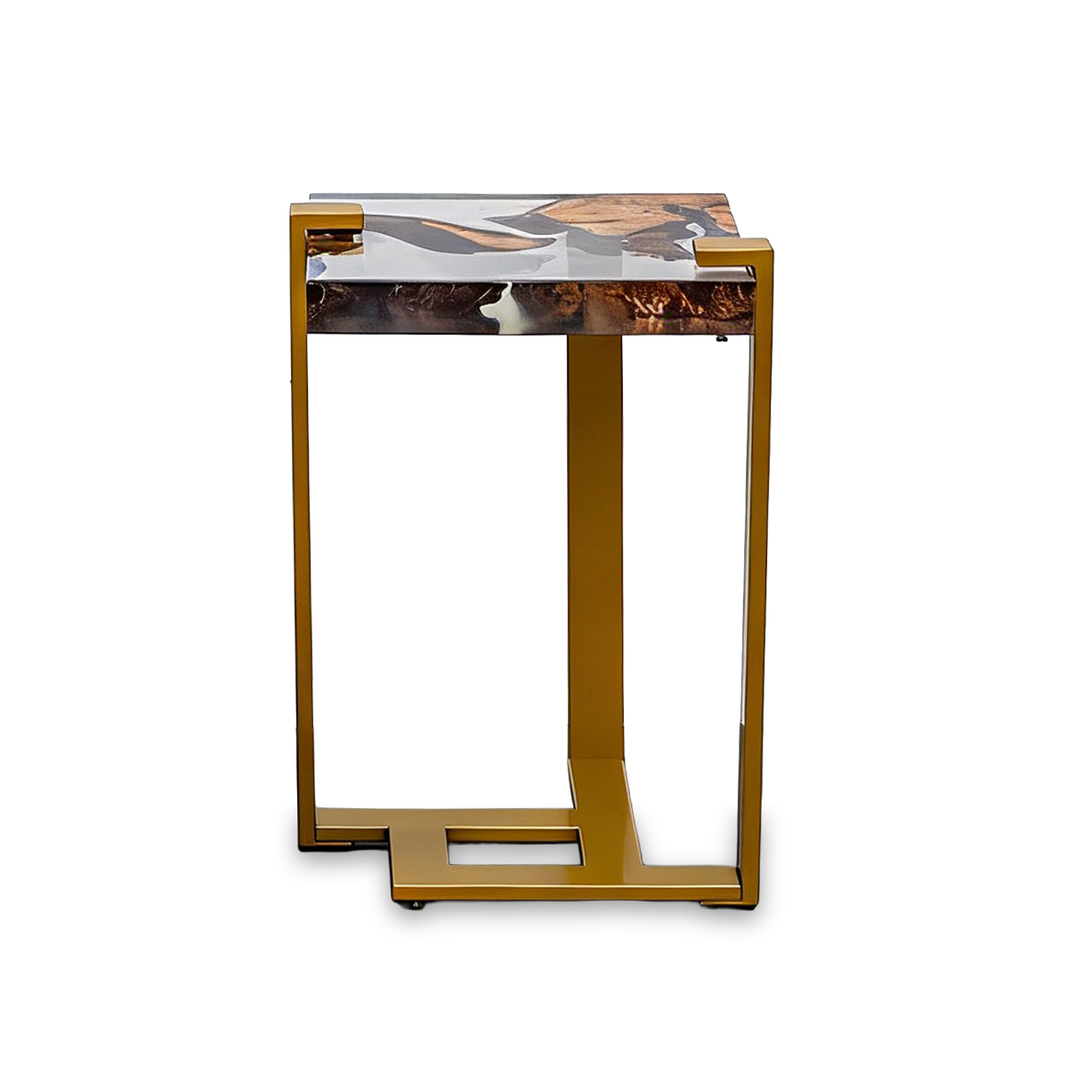 Poplar Wood Resin Side Table