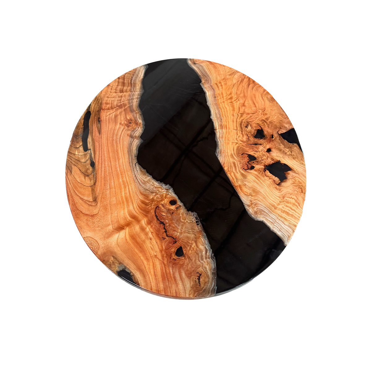 Walnut Wood Epoxy Resin River Round Table