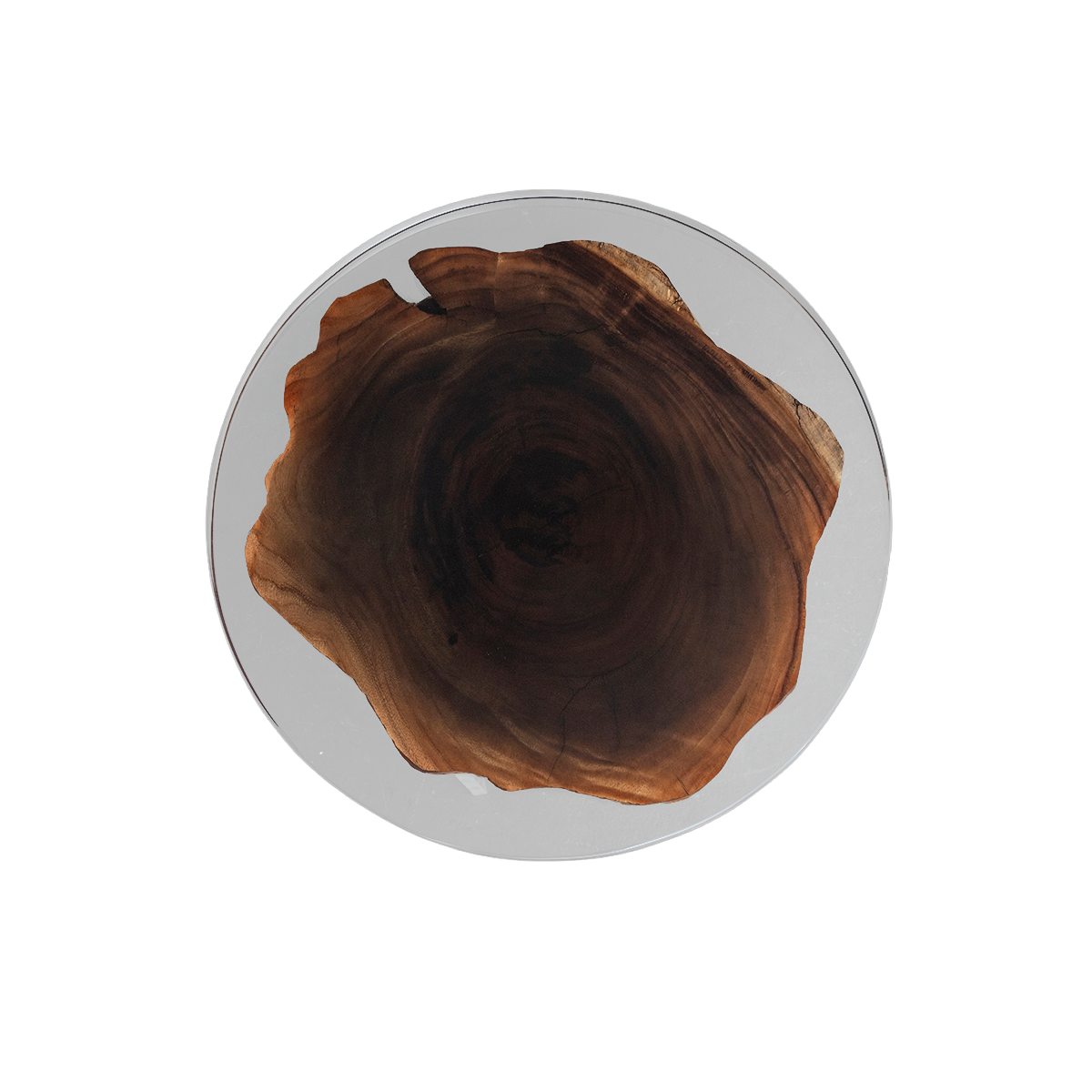 Black Walnut Wood Resin Round Table