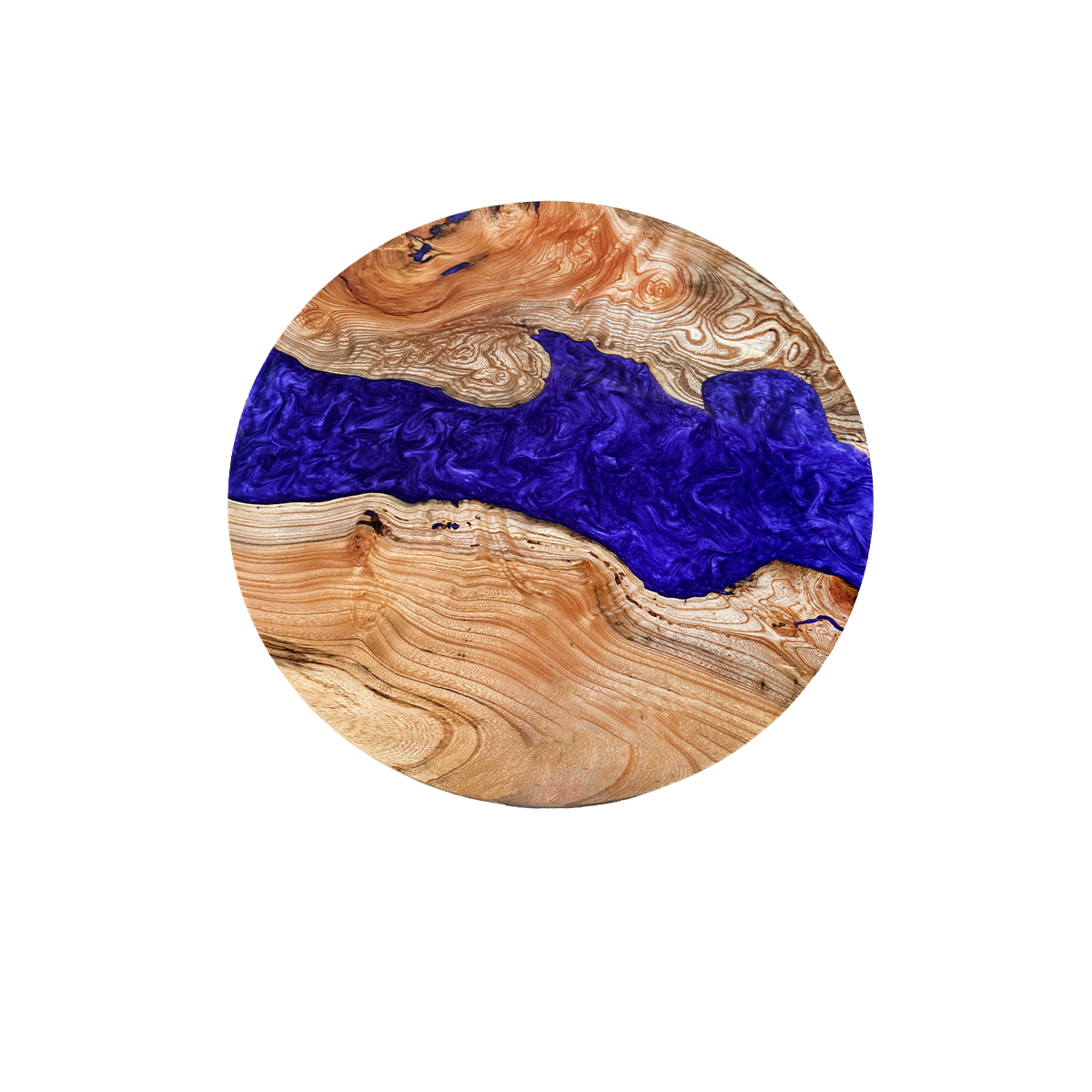 Ash Wood Blue Epoxy Resin River Round Table