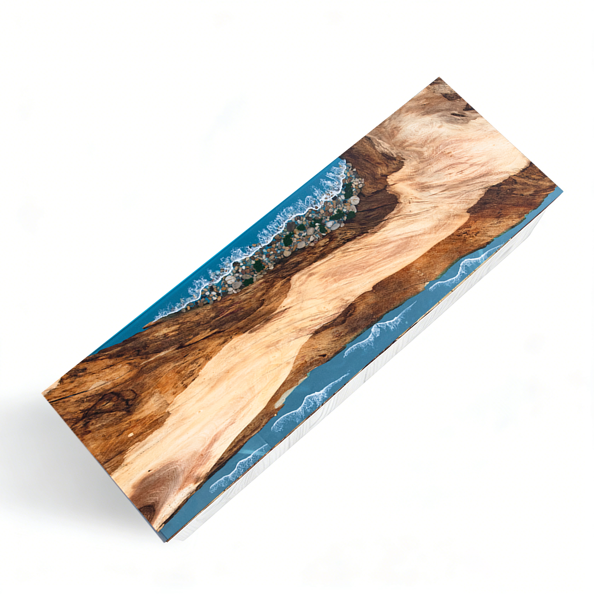 Walnut Wood Coastal Scenery Rectangle Resin Countertop