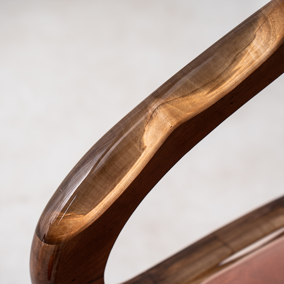 Walnut Wood Resin Armrest Accent Chair