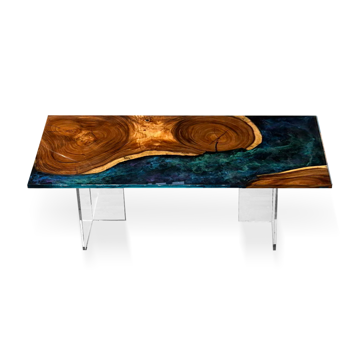 Black Walnut Wood Sky River Resin Table