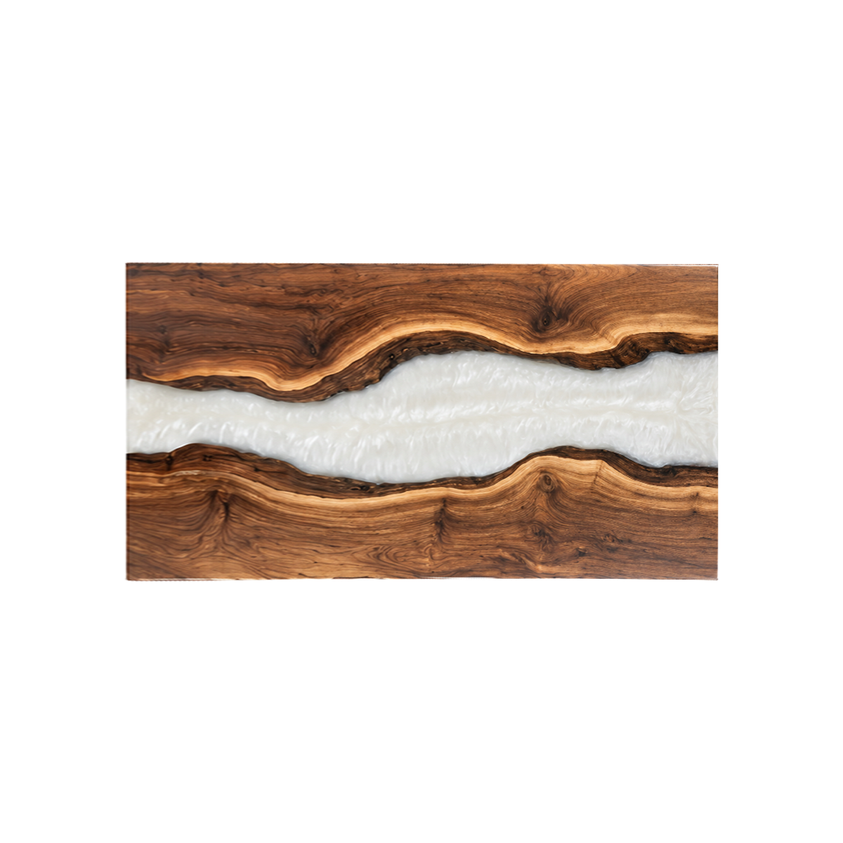 Black Walnut with White Epoxy Resin Conference Table