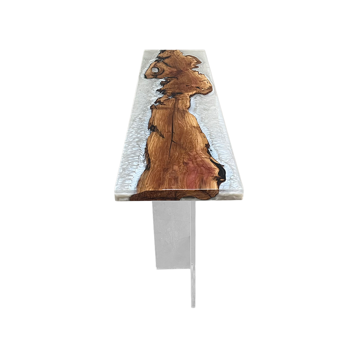Olive Wood Frosted Epoxy Resin River Coffee Table