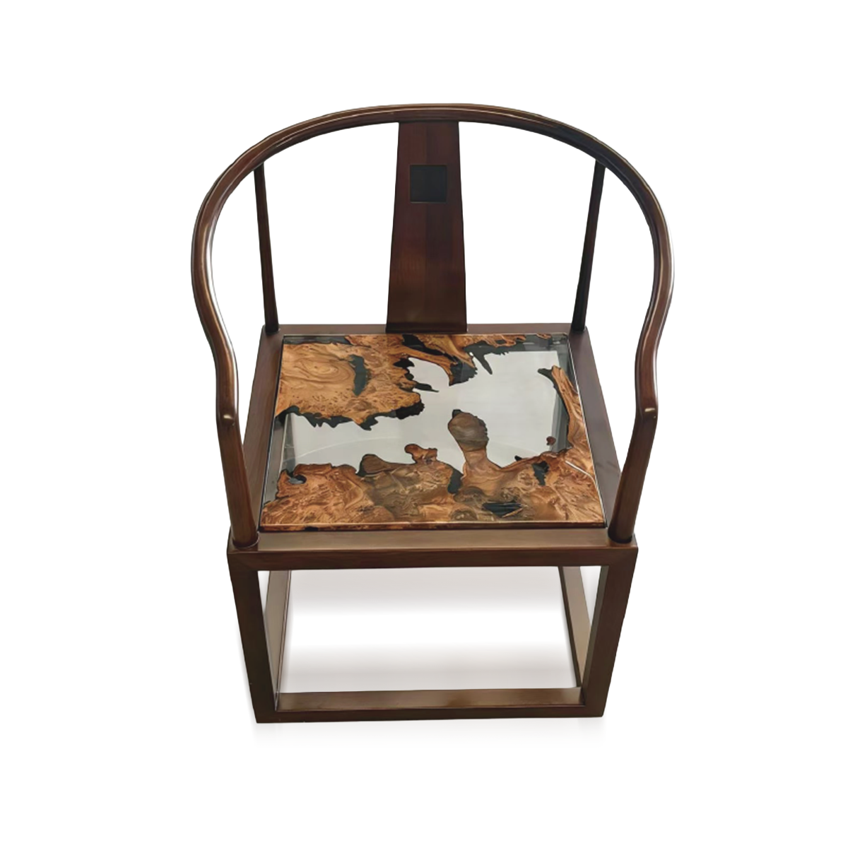 Poplar Wood Epoxy Resin Round-back Chair