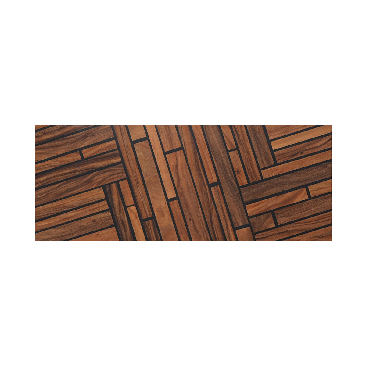 Black Walnut Wood Geometric Parquet Wood Epoxy Resin Dining Table