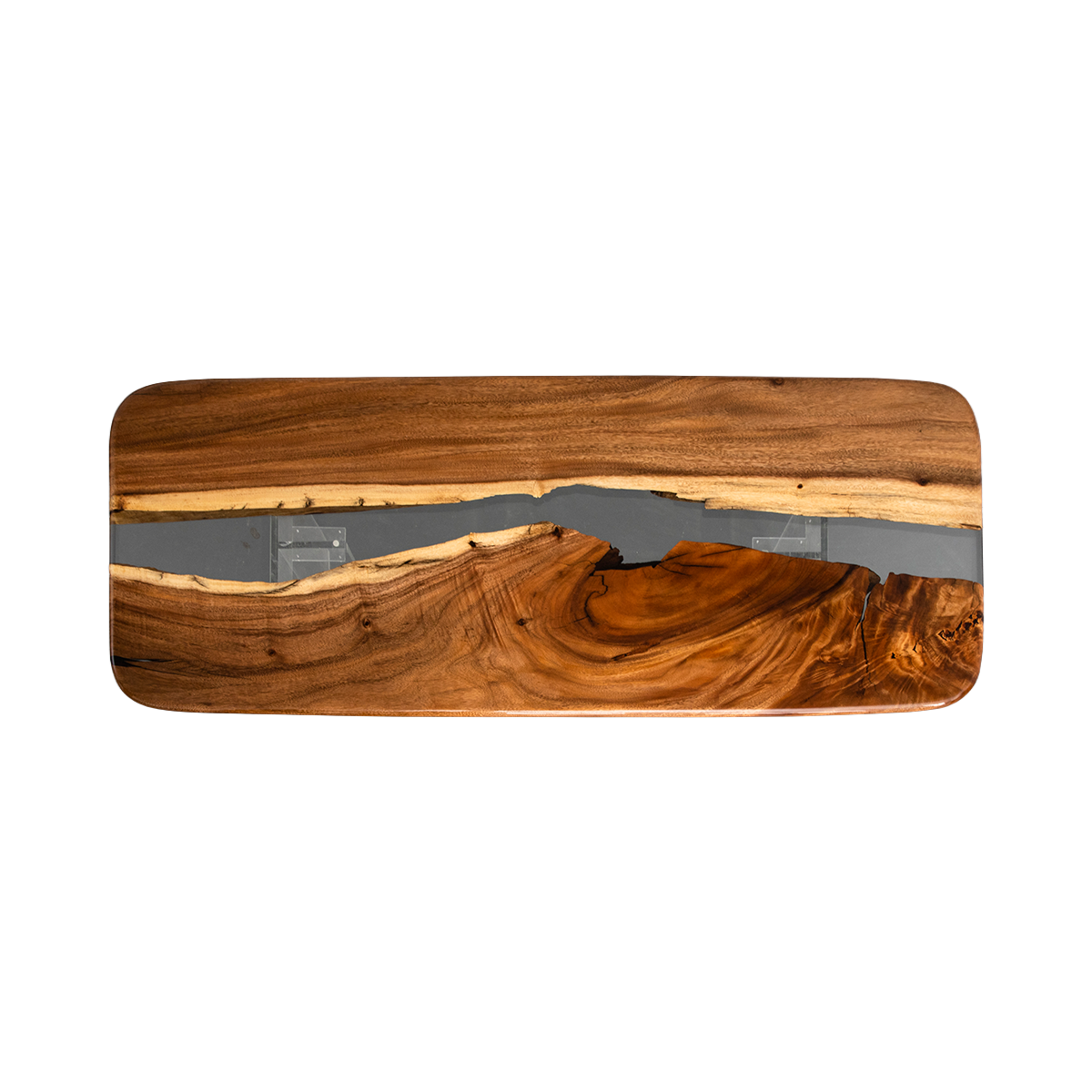 Walnut Wood Rectangle Epoxy Resin Dining Table