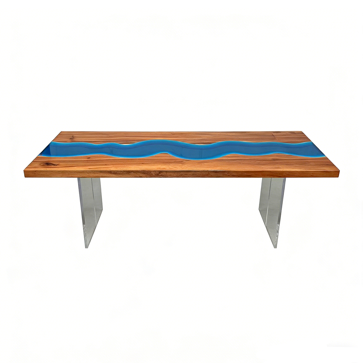 Olive Wood Blue River Wood Resin Coffee Table