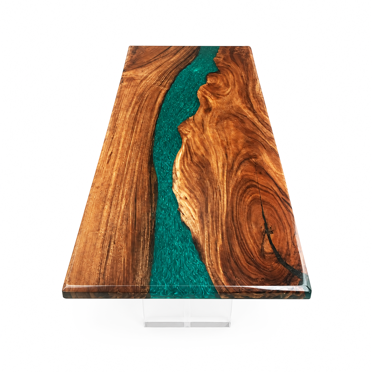 Black Walnut with Green Wave Epoxy Resin Conference Table