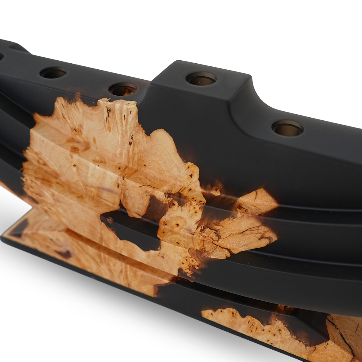 Resin tumor wood candle holder