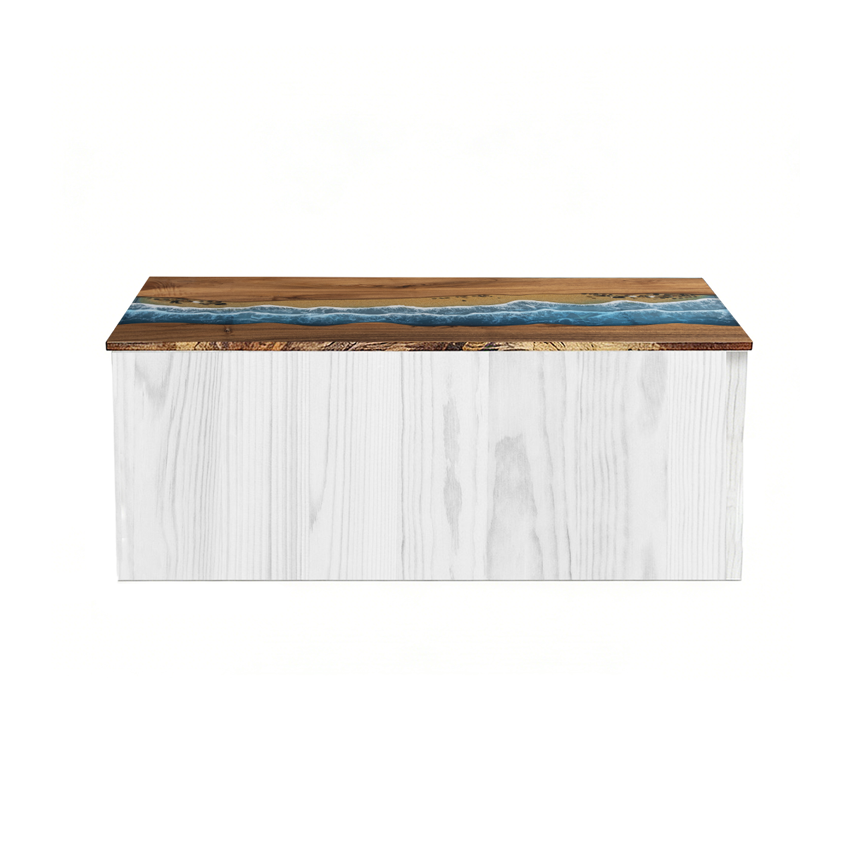Walnut Wood Sea Wave Resin Countertop
