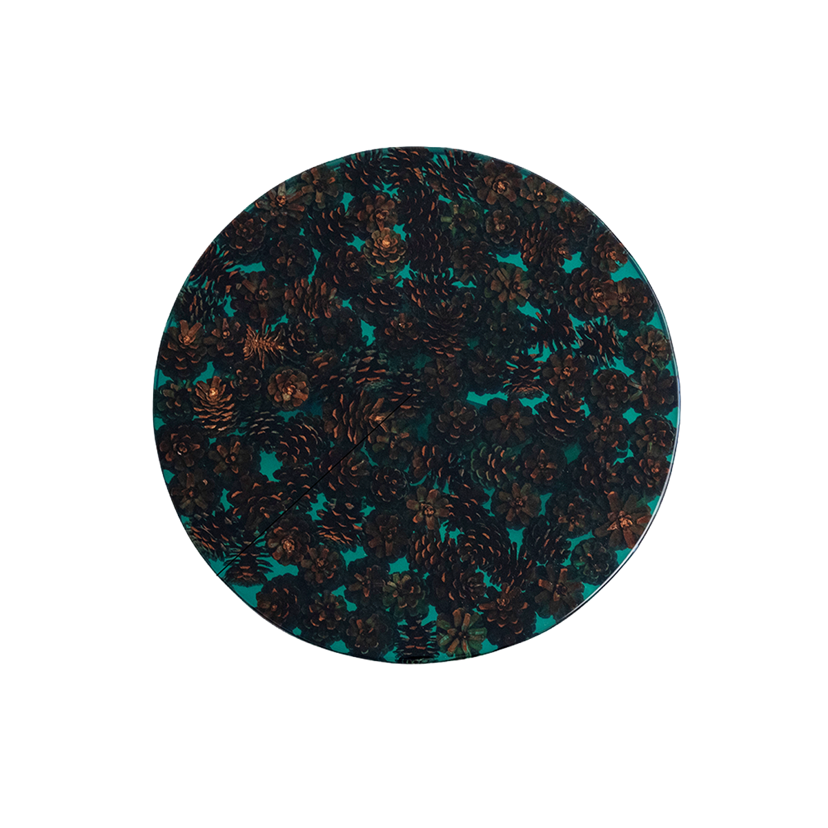 Pinecone &amp; Flower Epoxy Resin Round Chair