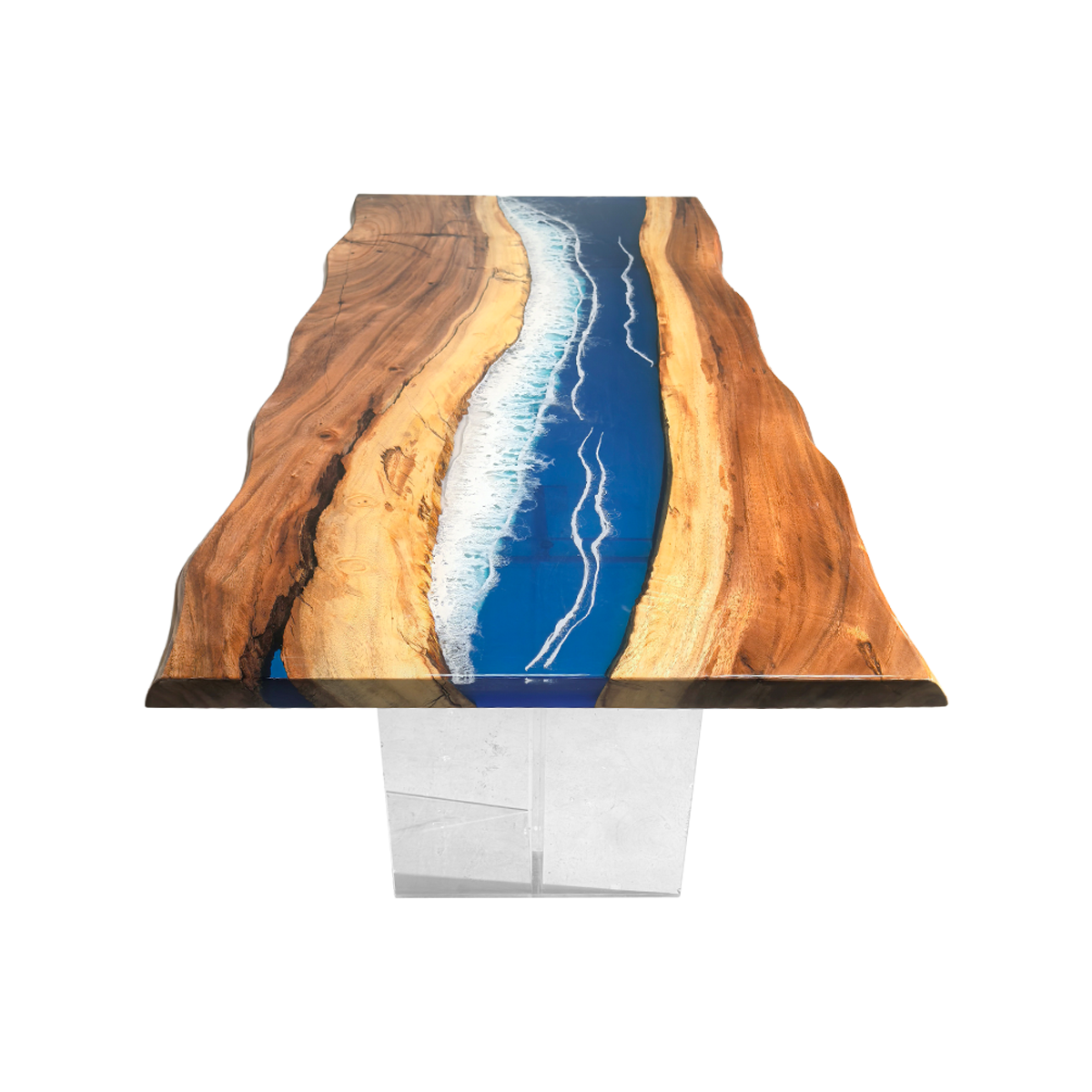 Walnut Ocean Wave Epoxy Resin Coffee Table