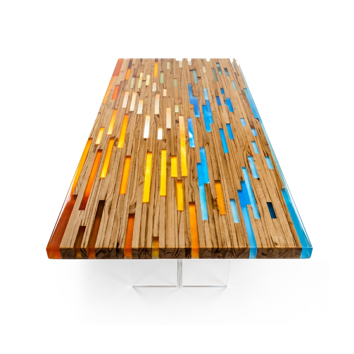 Soft Glow Wood Epoxy Resin LED Table