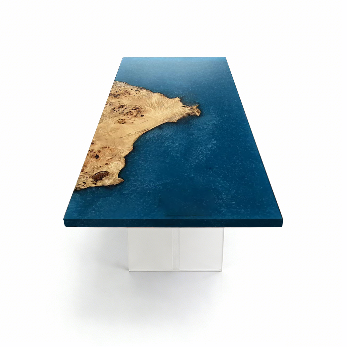 Olive Wood Blue Ocean Epoxy Resin Conference Table