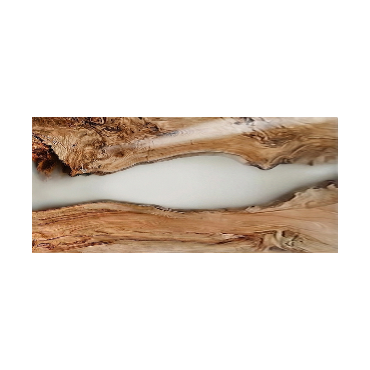Olive Wood Clear White Epoxy Resin River Dining Table