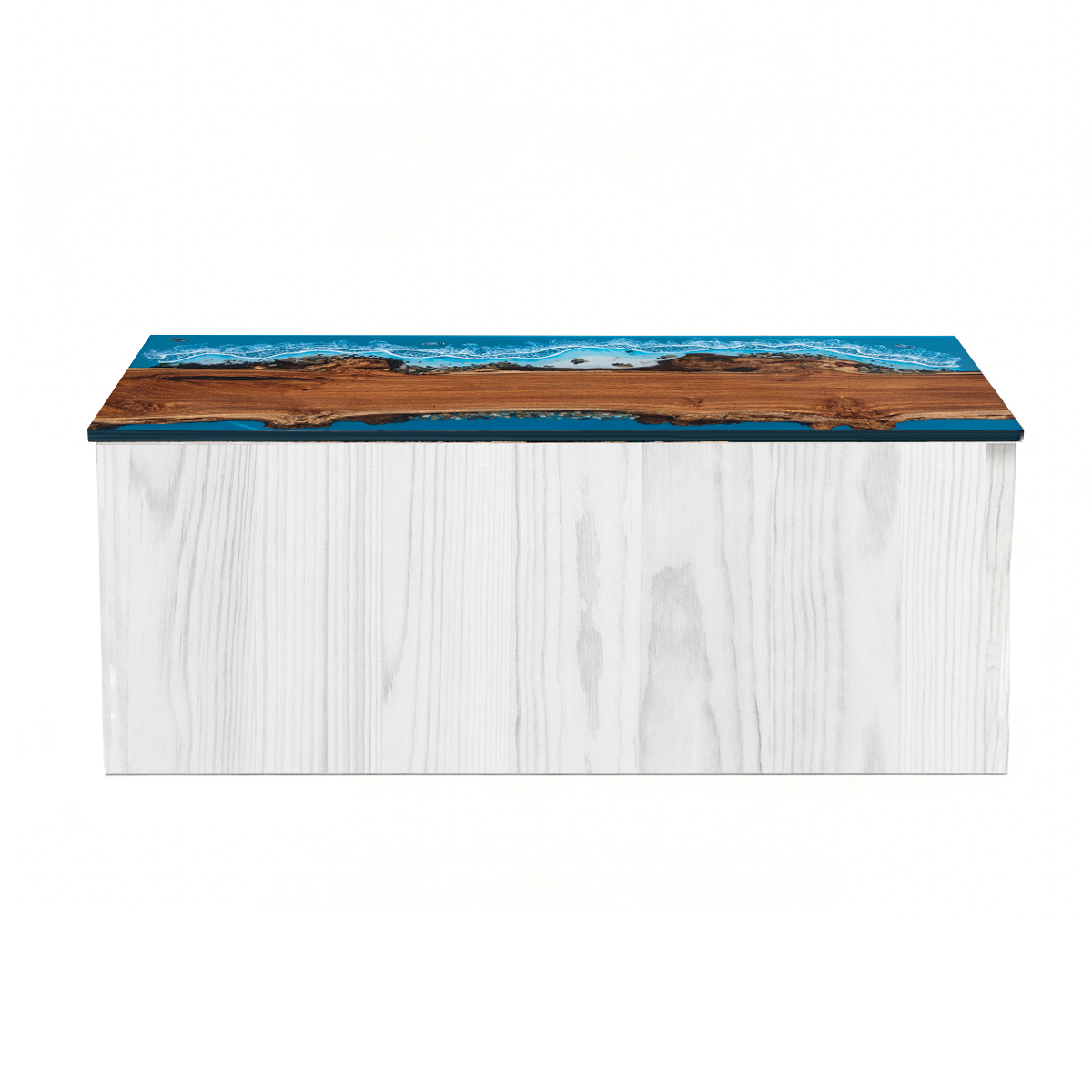 Walnut Wood Coastal Scenery Rectangle Resin Countertop