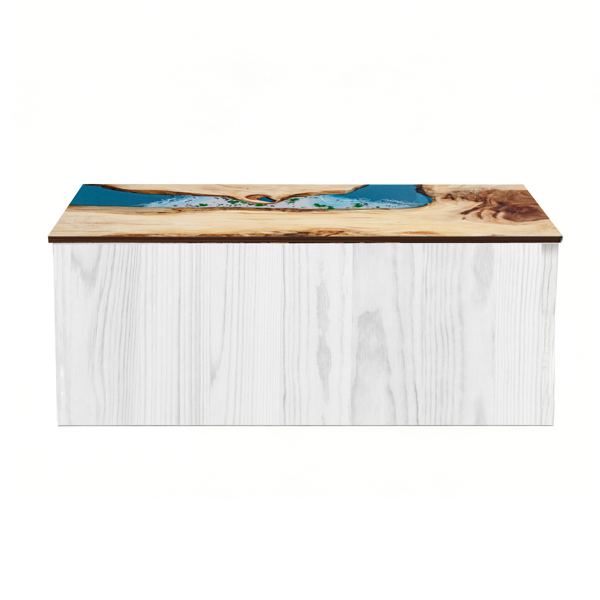 Walnut Wood River Rectangle Resin Countertop