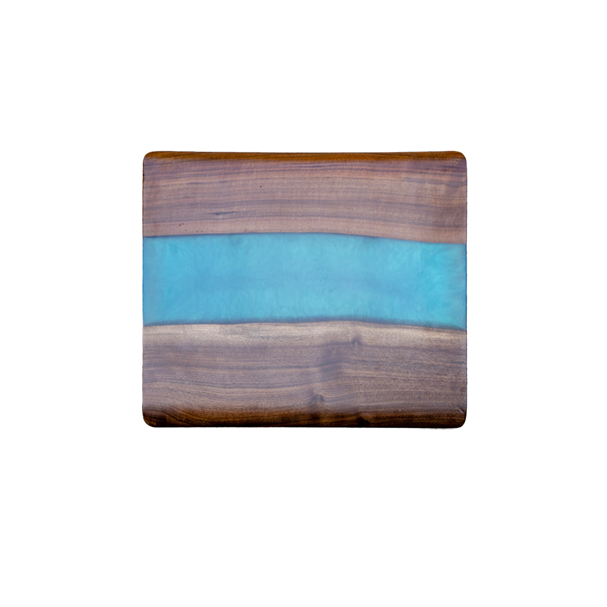 Walnut Wood Blue River Epoxy Resin Chair