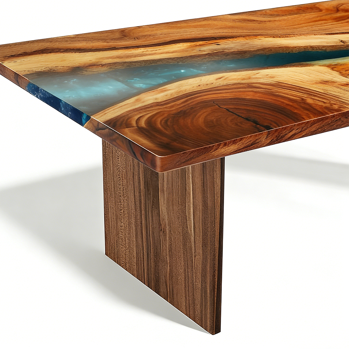Luxury Wood Epoxy Table with Transparent Resin