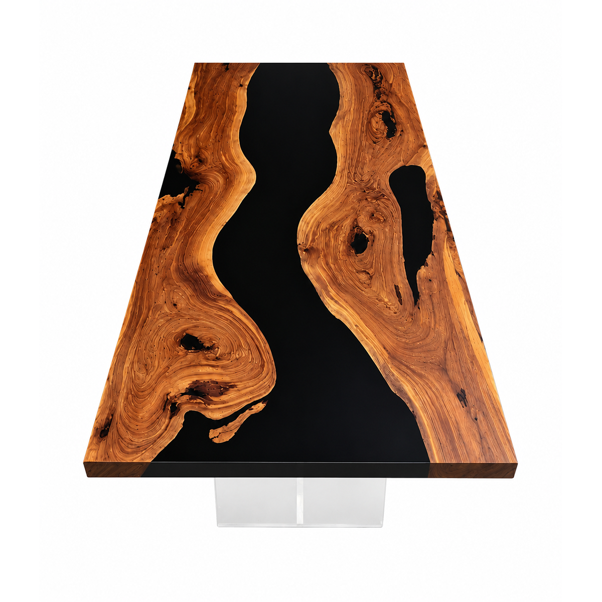 Black Walnut with Black Epoxy Resin Dining Table