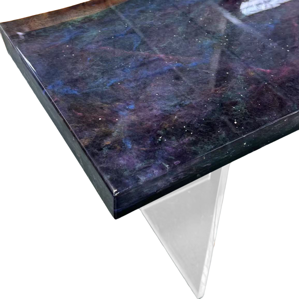 Cunninghamia Wood Rectangle Sky Resin Coffee Table