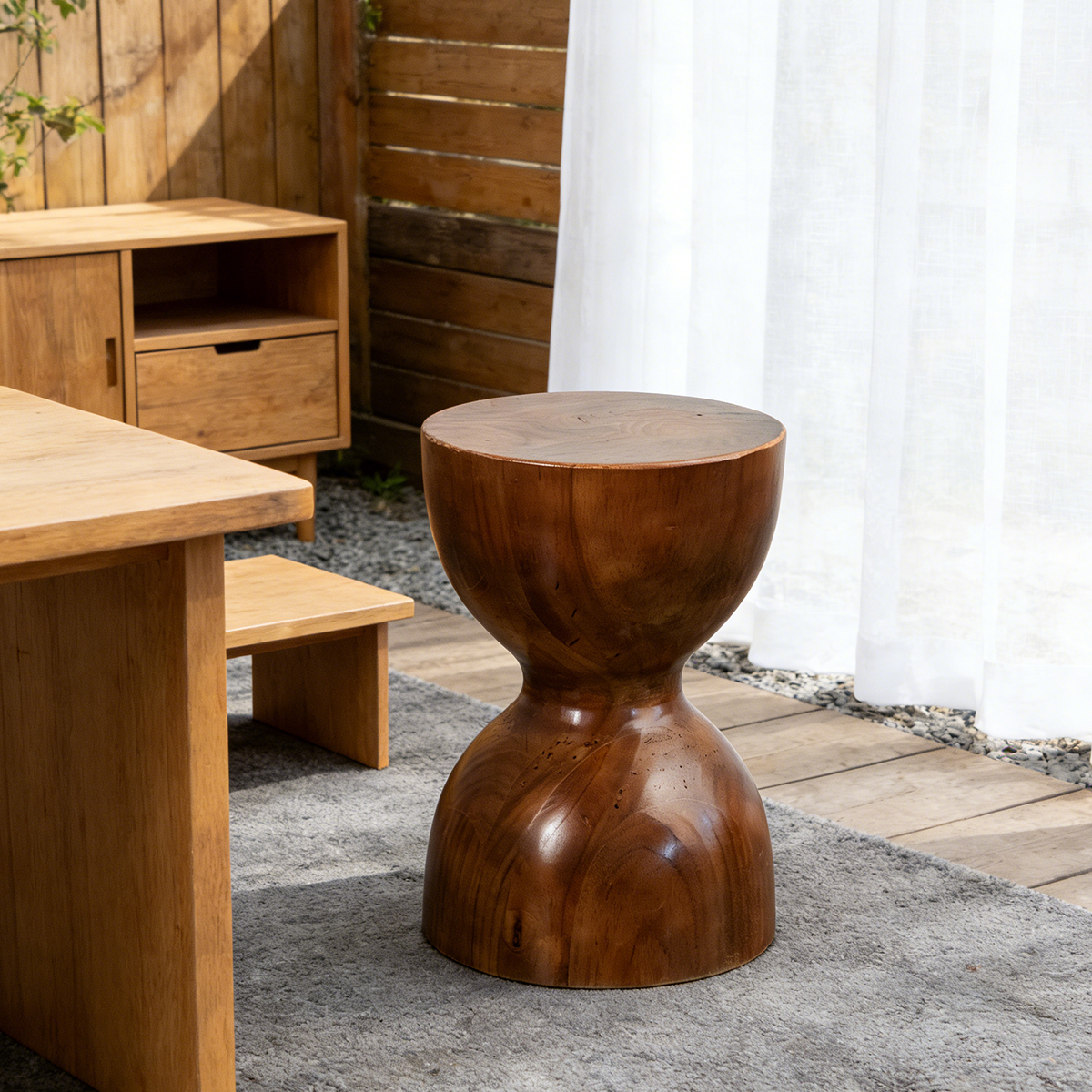 Solid Wood Hourglass Shaped Resin Stump