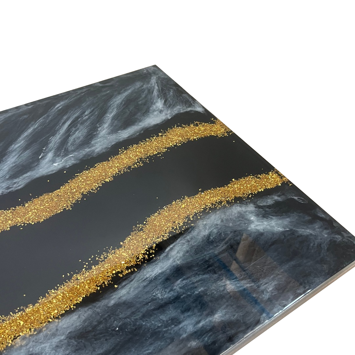 Luxury Black & Gold Epoxy Resin Coffee Table