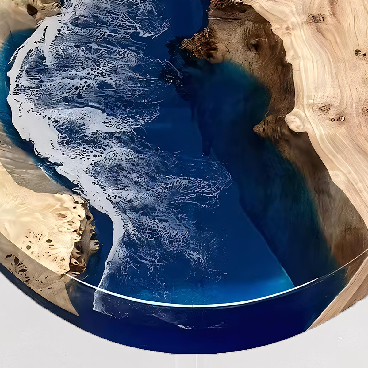 Ocean Tide Poplar Epoxy Resin Coffee Table