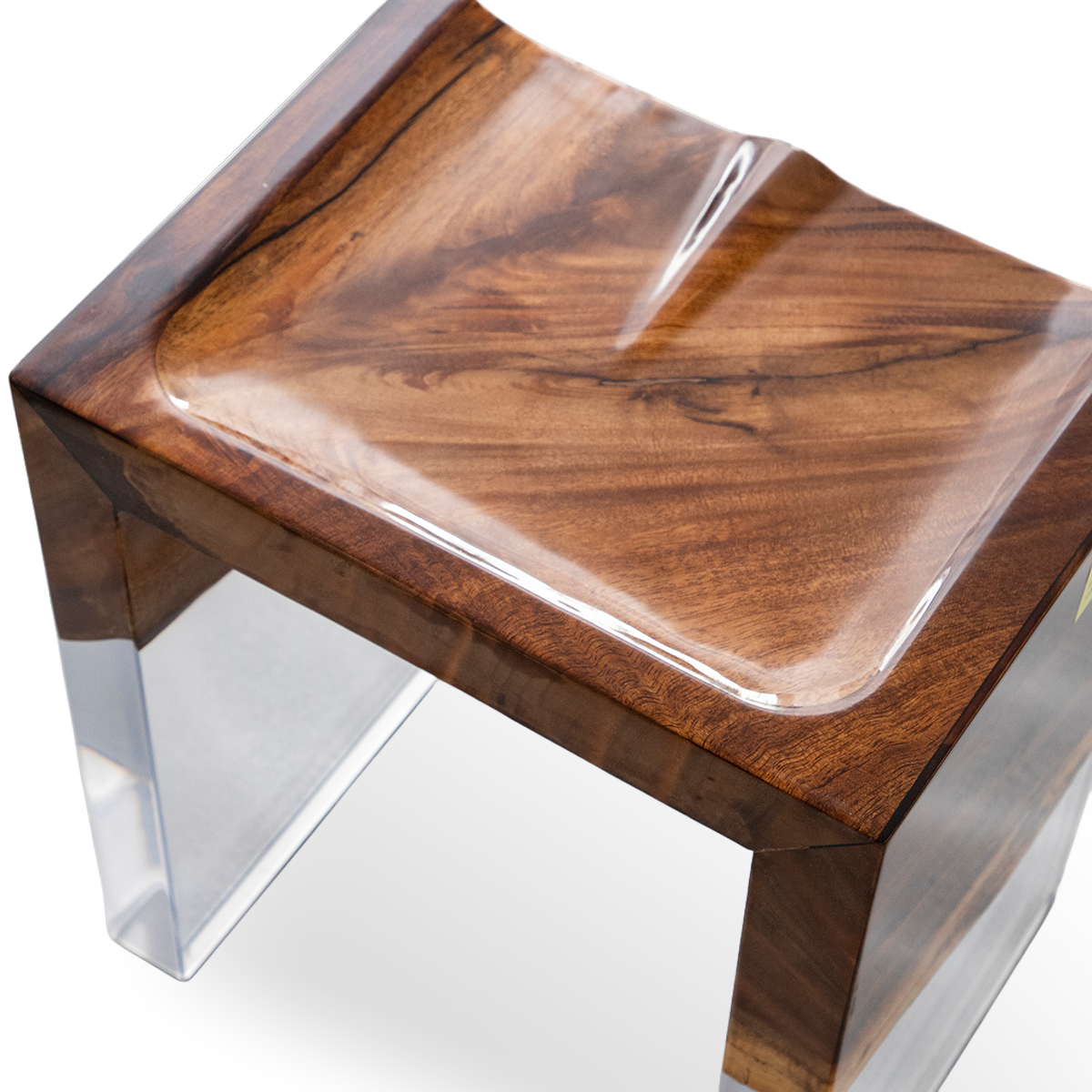 Walnut Wood Resin Stool