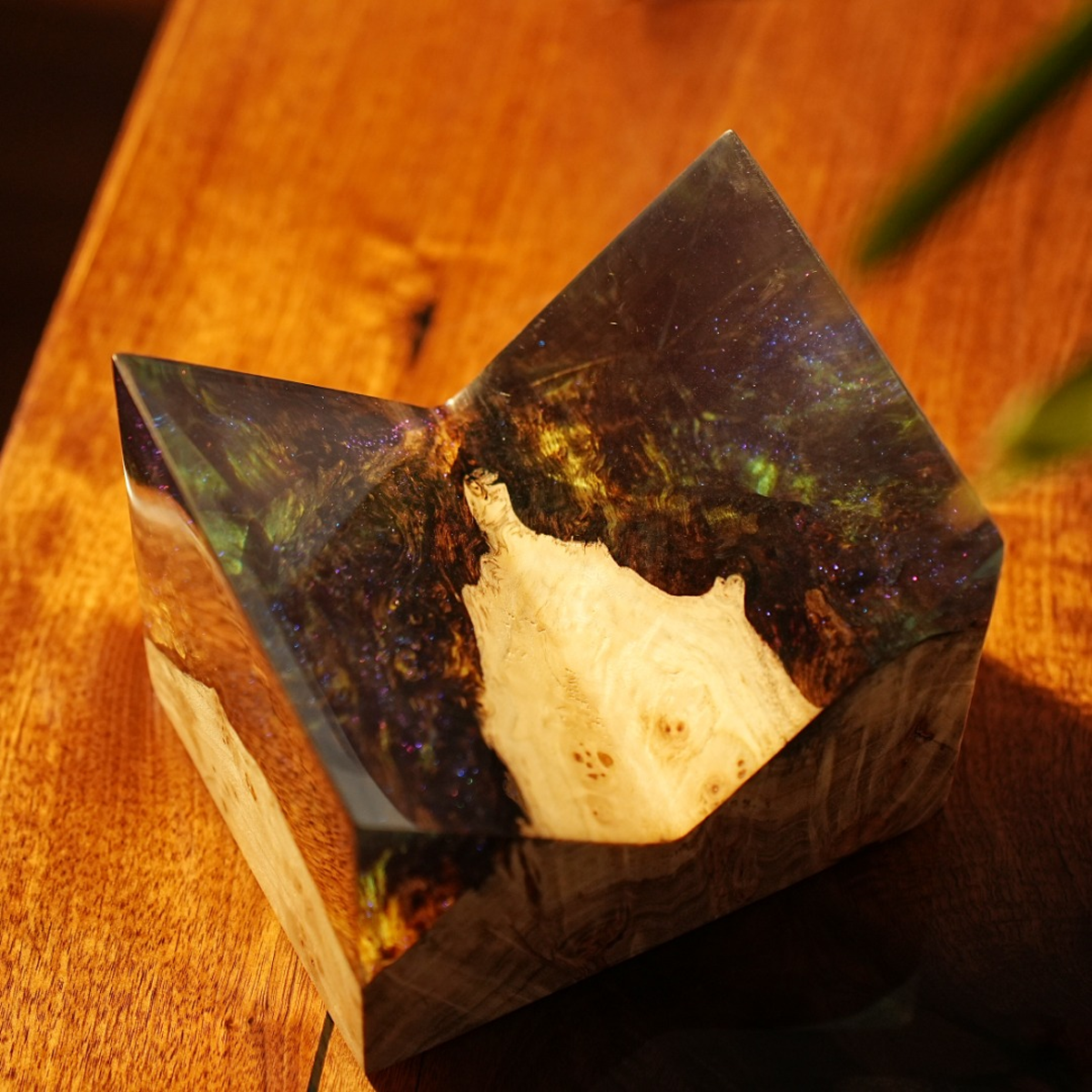 Birch Burl Resin Bookend