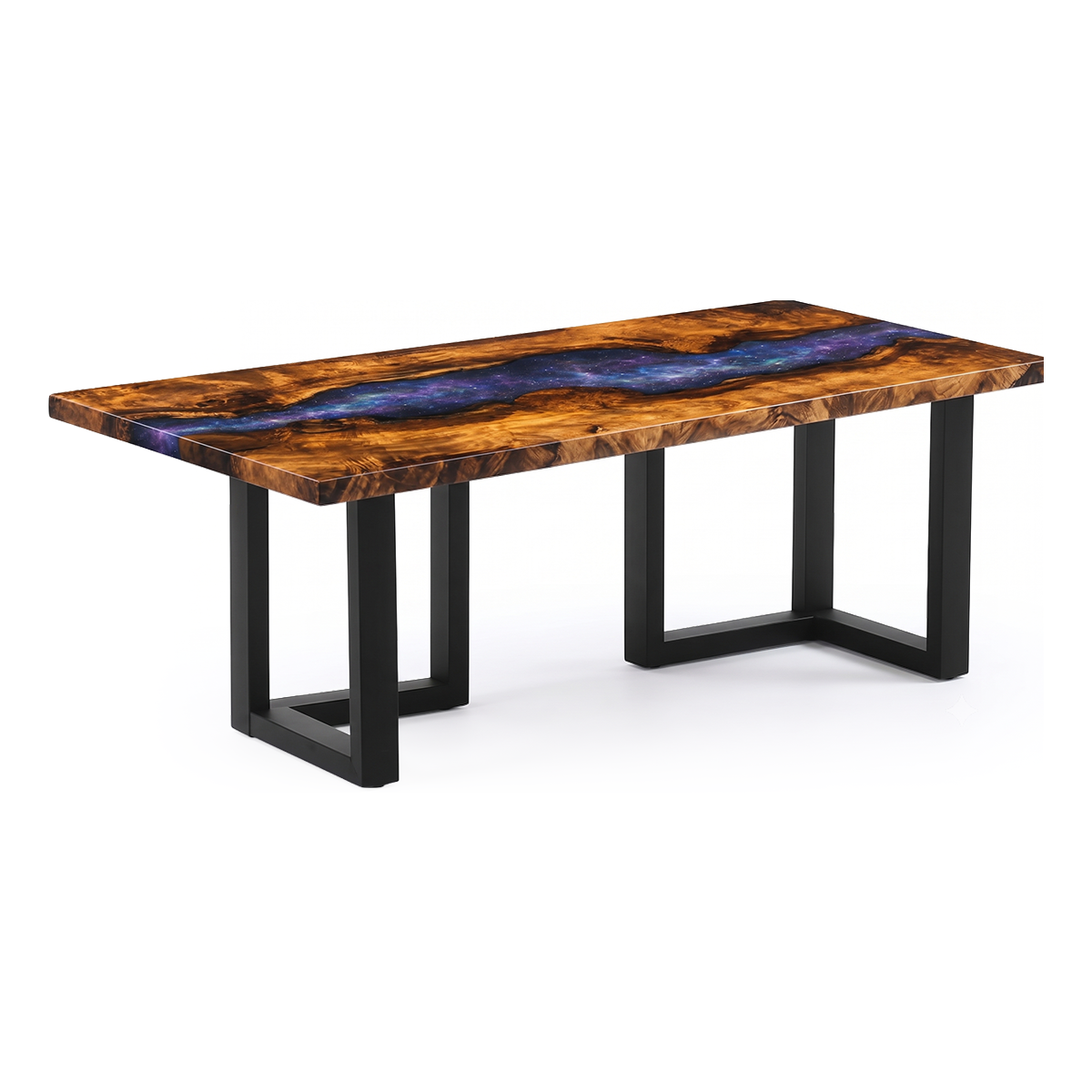 Golden Camphor Purple Sky Epoxy Resin Dining Table