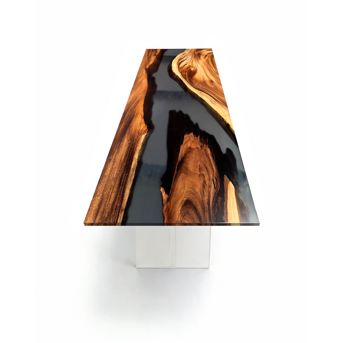 Black Walnut Wood River Epoxy Resin Conference Table
