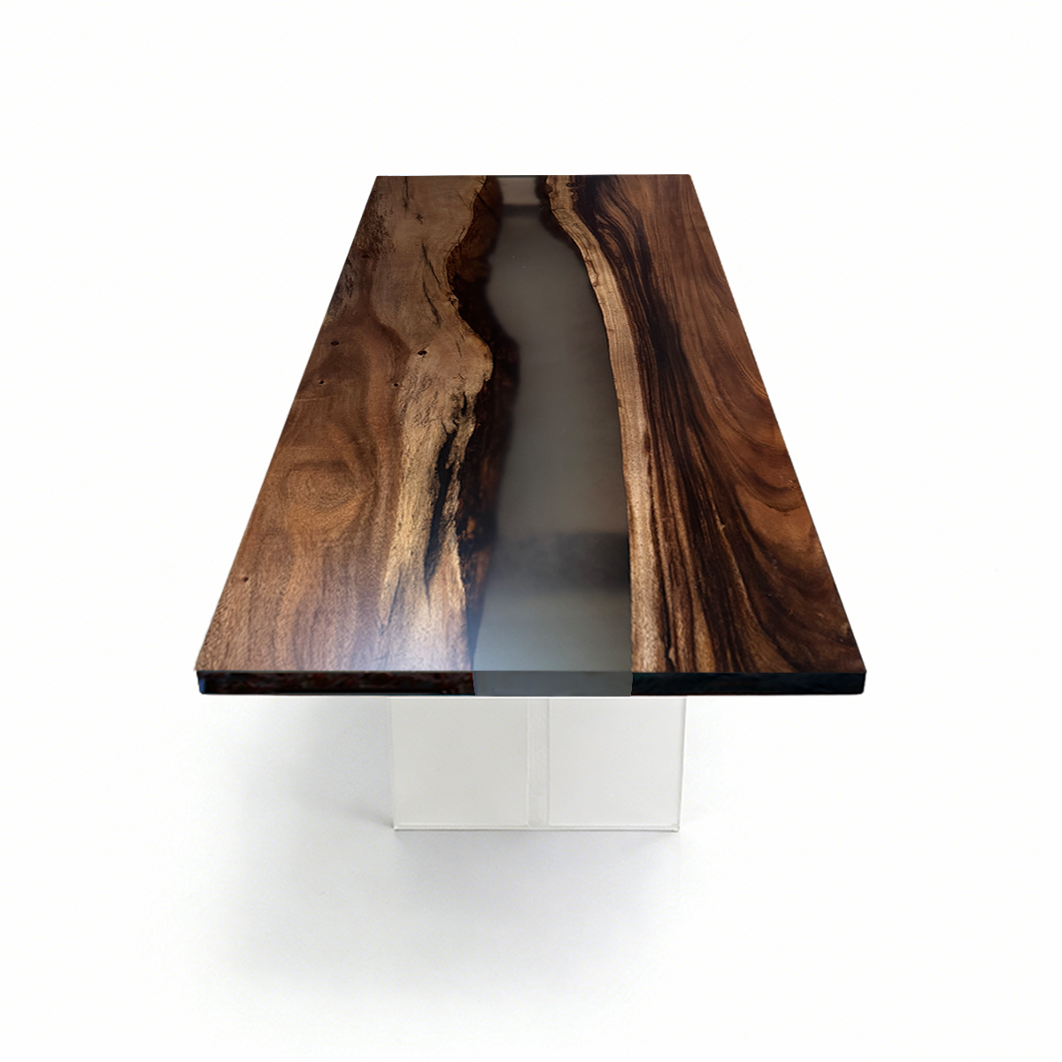 Black Walnut Wood Black River Epoxy Resin Conference Table