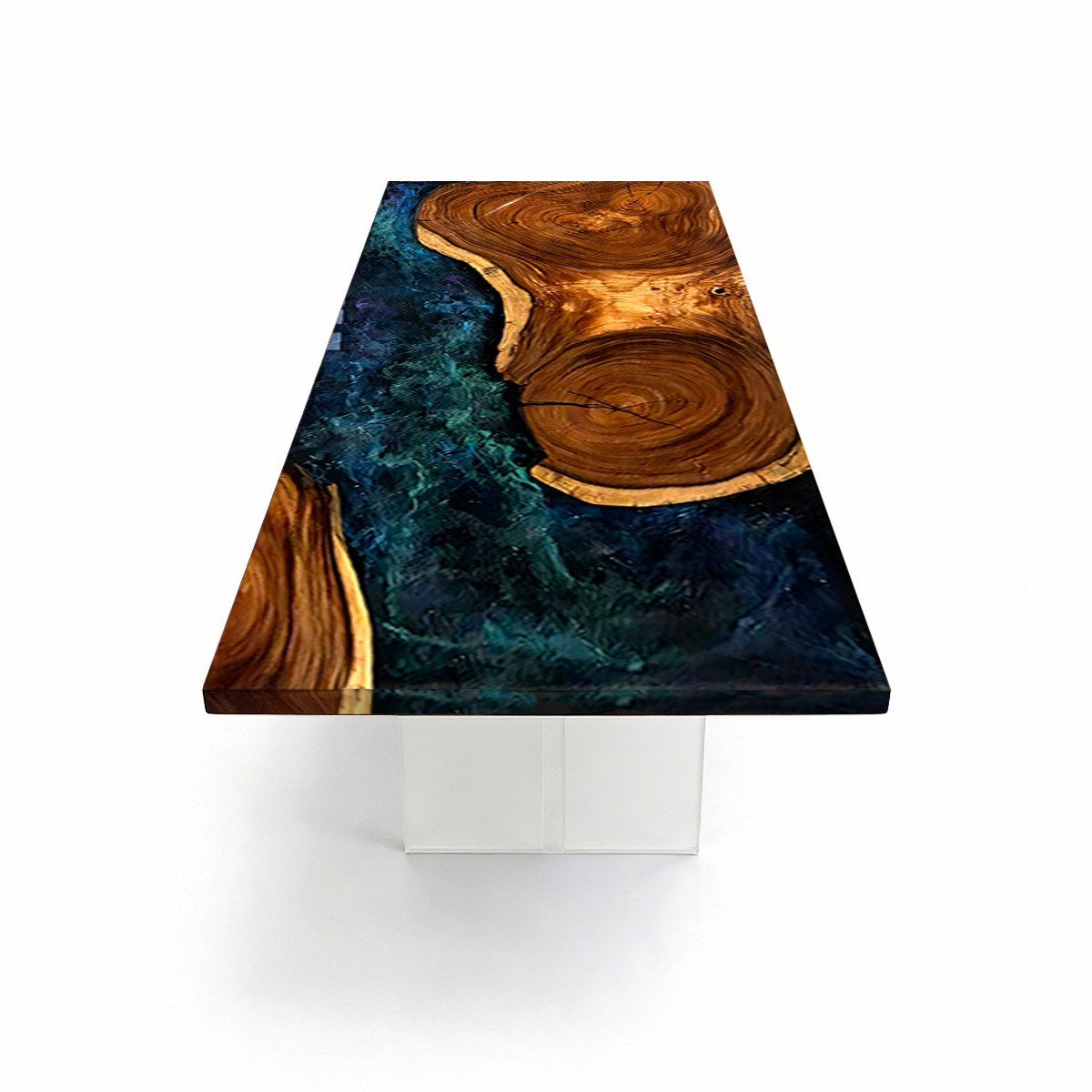 Black Walnut Wood Sky River Epoxy Resin Conference Table