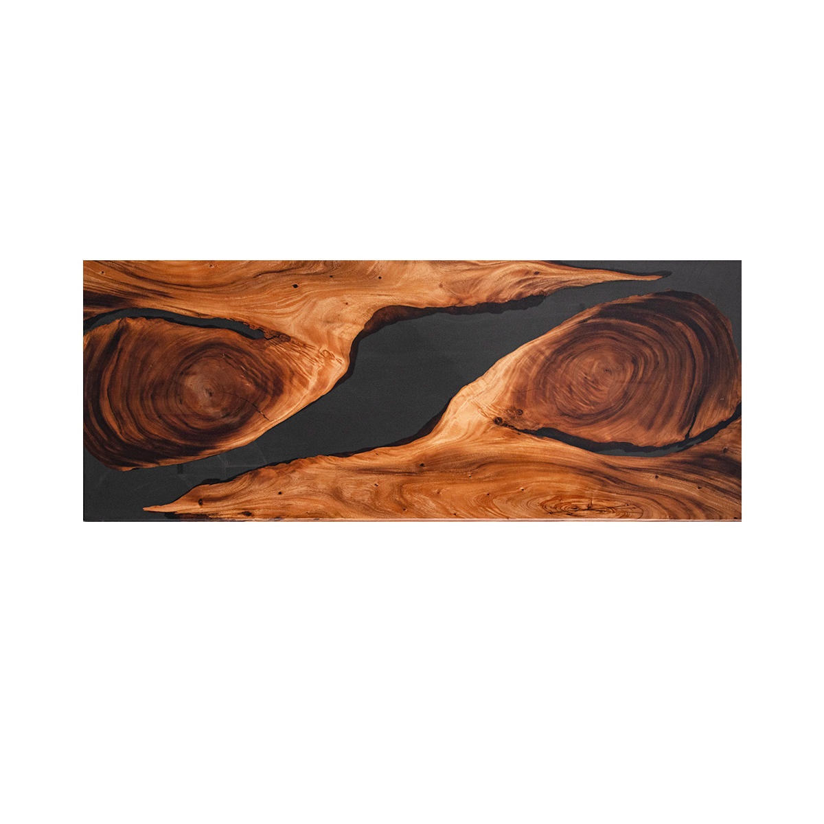 Black Walnut Wood Transparent Black Rectangle Epoxy Resin Conference table