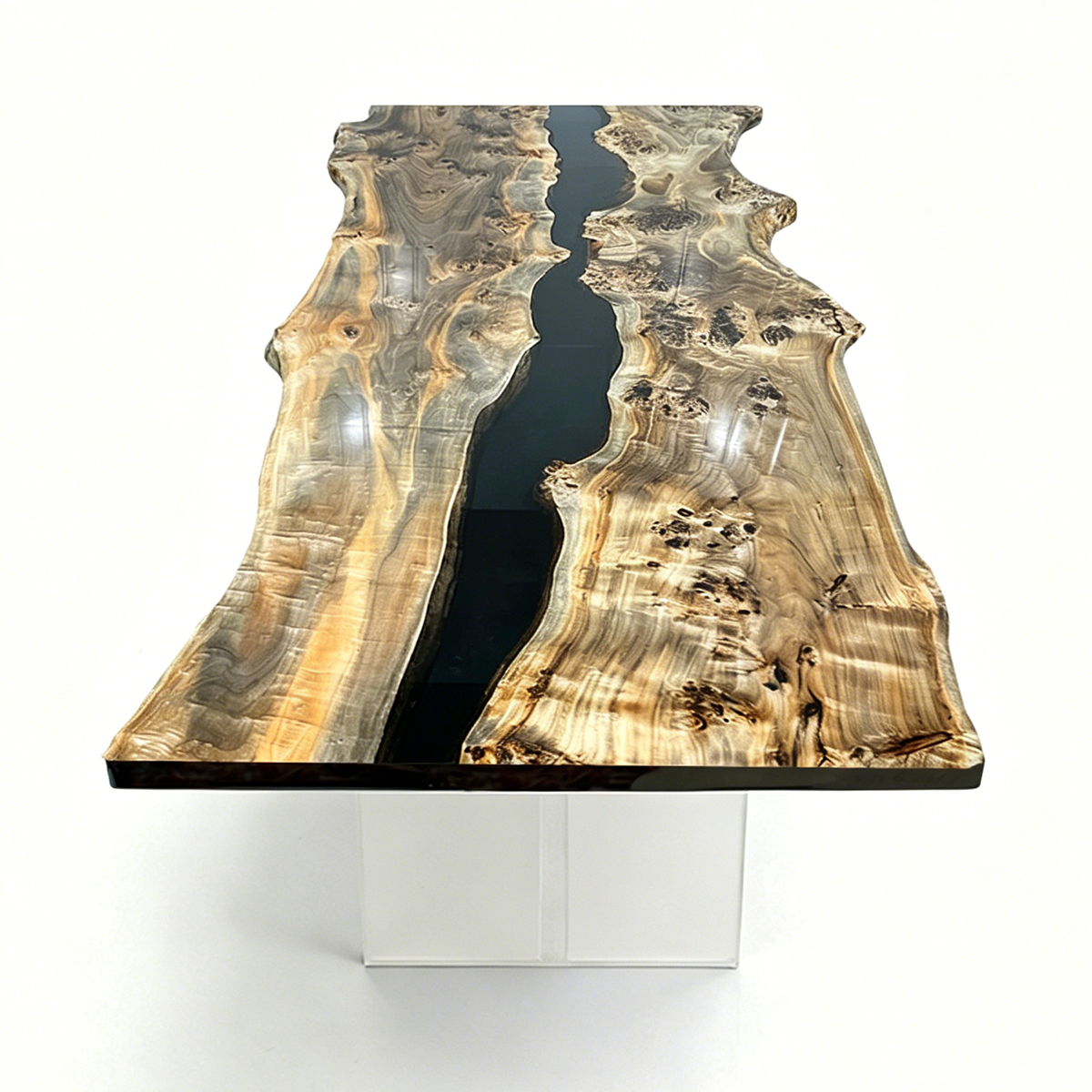 Olive Wood Epoxy Resin Conference Table