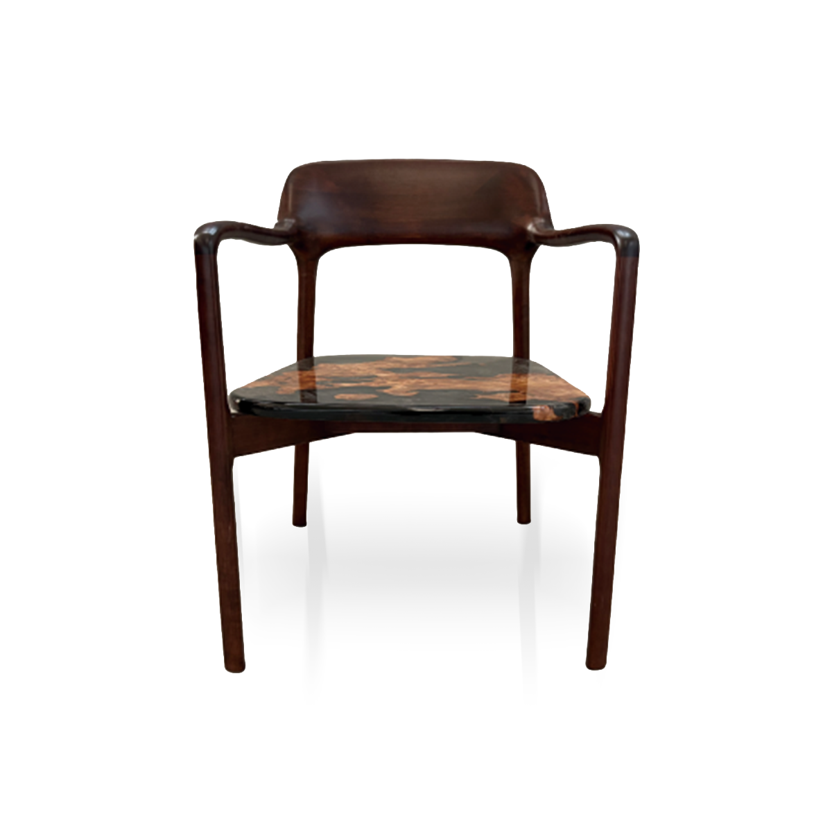 Poplar Wood Epoxy Resin Curved-back Armchair