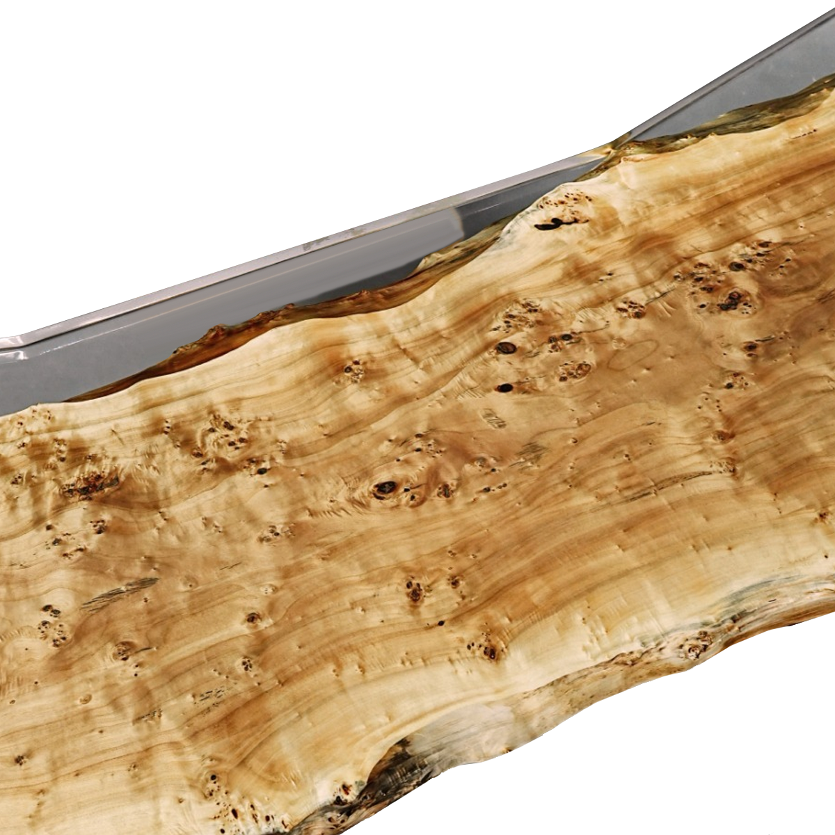 Live Edge Poplar Wood Resin Coffee Table