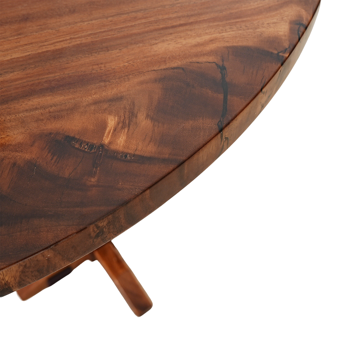 Walnut Wood Black River Oval Resin Side Table