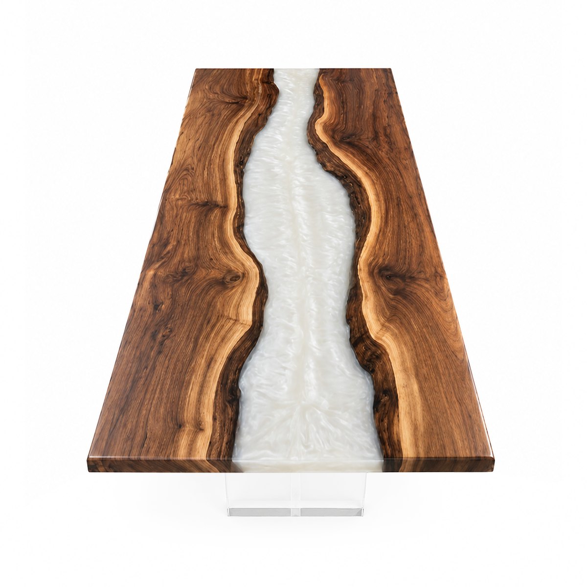 Black Walnut with White Epoxy Resin Conference Table