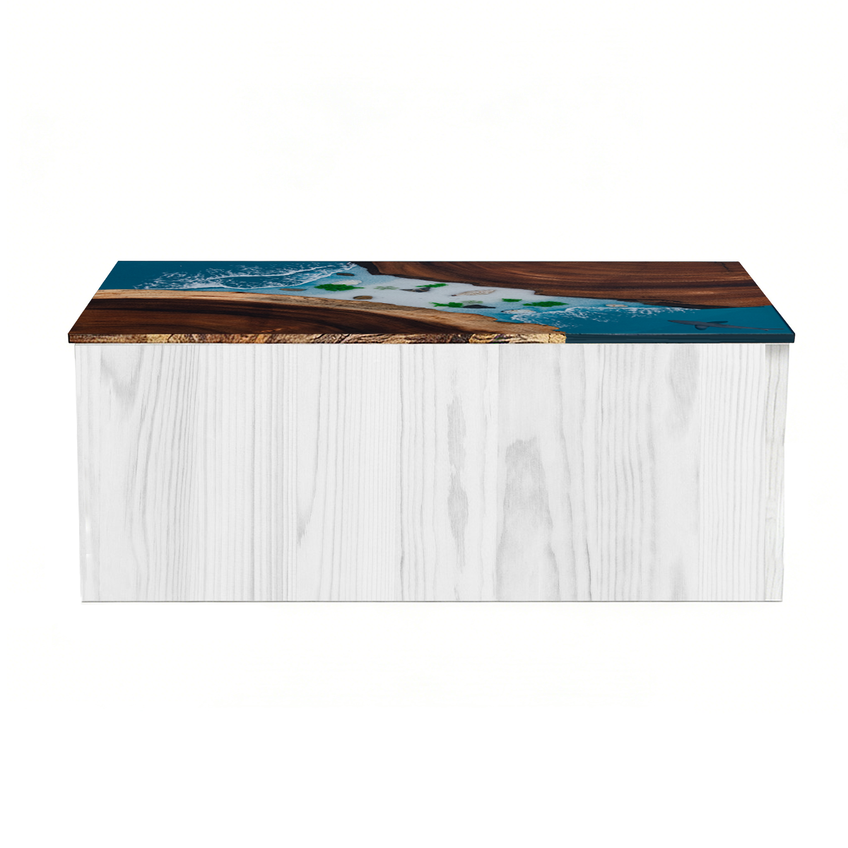 Black Walnut Ocean Wave Rectangle Resin Countertop