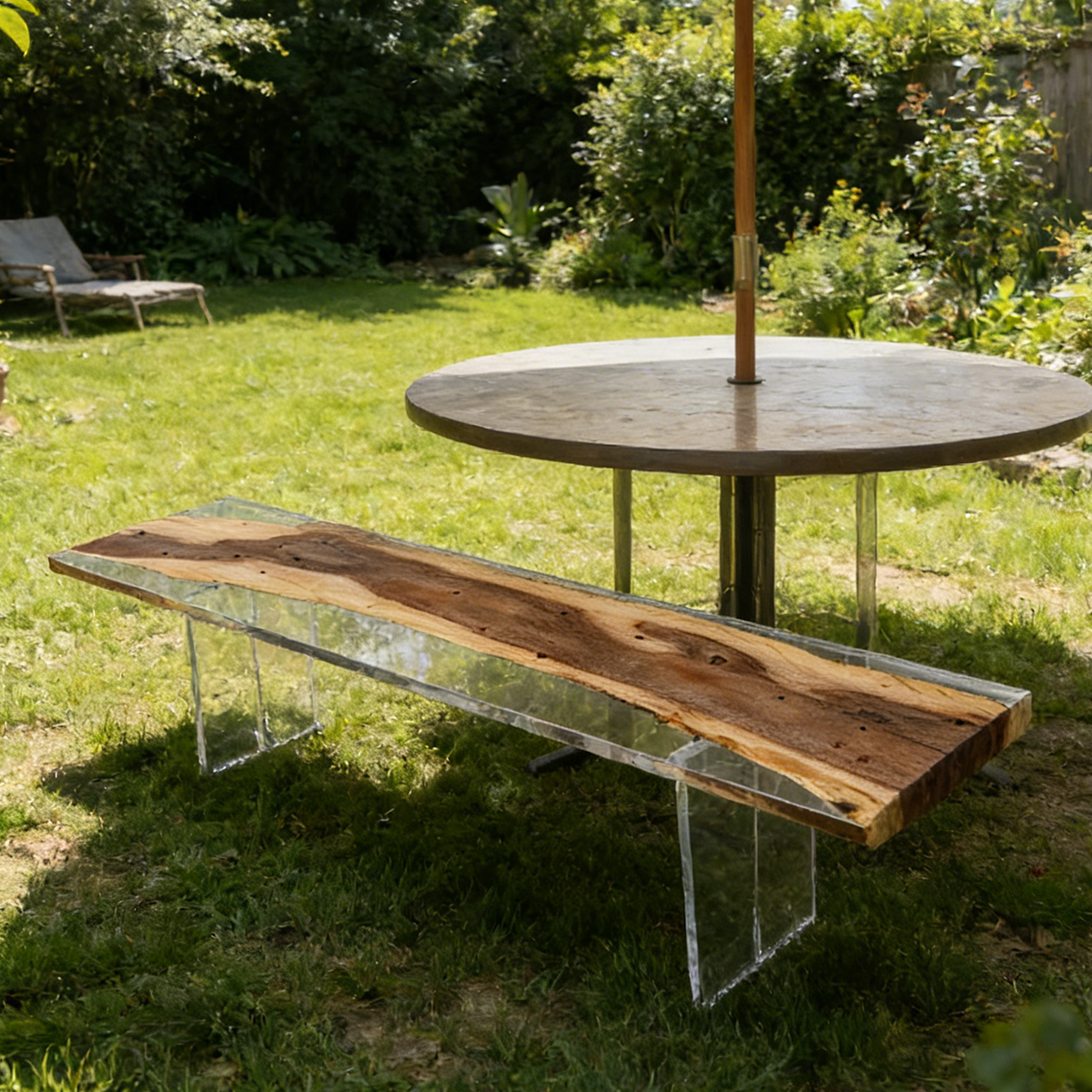 Walnut Wood Epoxy Resin bench