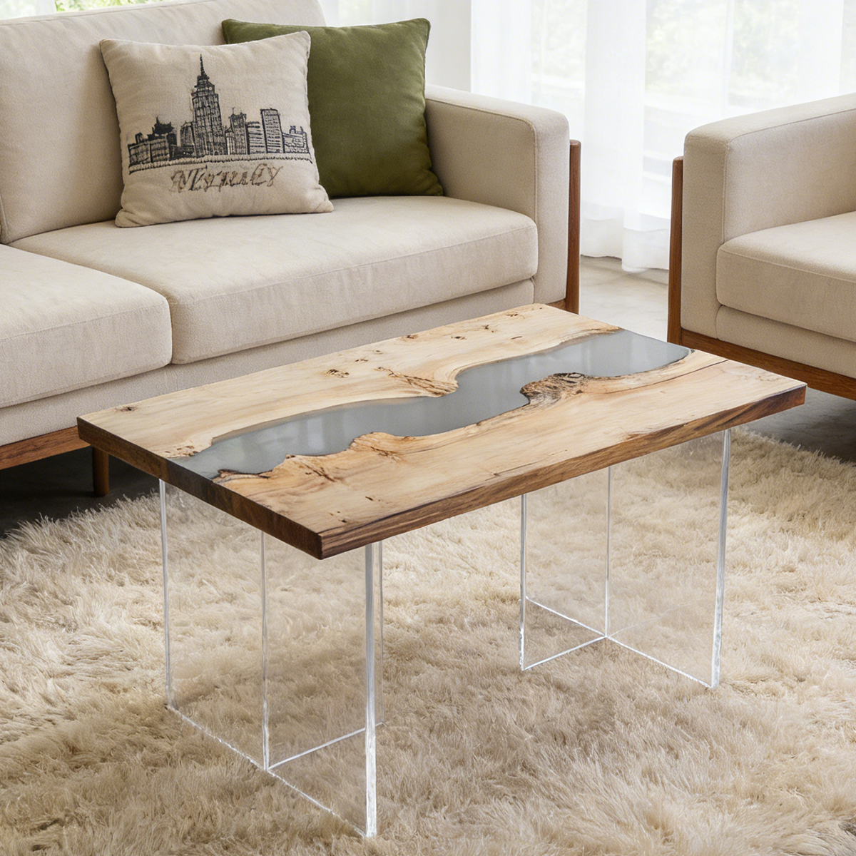 Ash Wood Rectangle Coffee Table