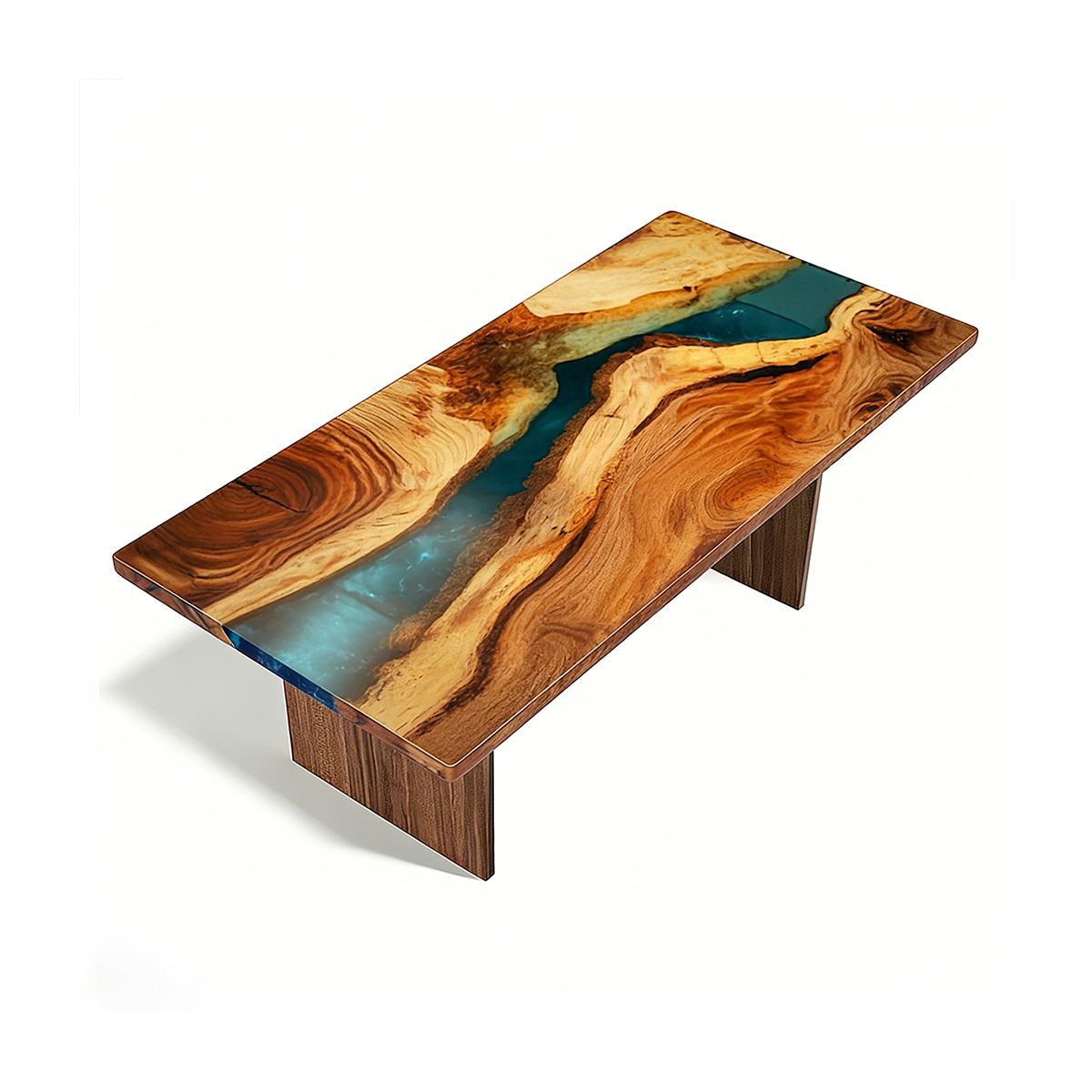 Luxury Wood Epoxy Table with Transparent Resin